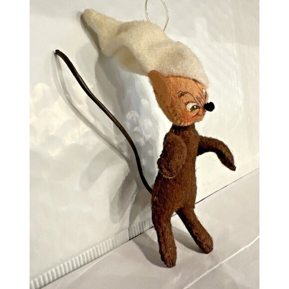 Annalee Christmas Mouse With Hat Felt Hanging Ornament 5" Posable Vintage 2001 - Picture 5 of 9